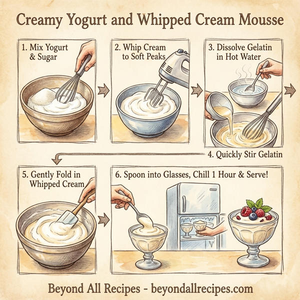 Creamy Yogurt and Whipped Cream Mousse instructions