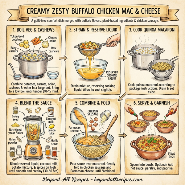 Creamy Zesty Buffalo Chicken Mac & Cheese instructions
