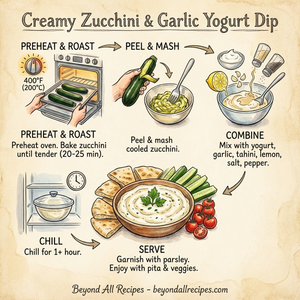 Creamy Zucchini & Garlic Yogurt Dip instructions