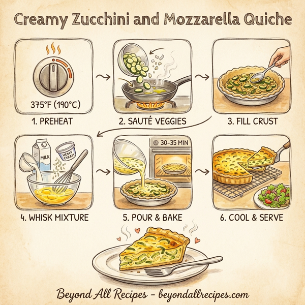 Creamy Zucchini and Mozzarella Quiche instructions