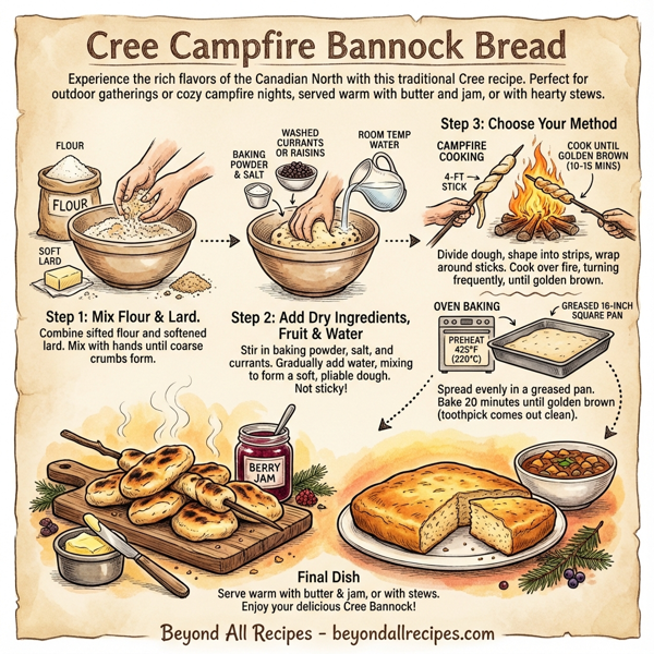 Cree Campfire Bannock Bread instructions