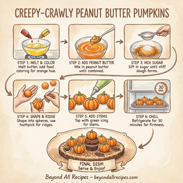 Creepy-Crawly Peanut Butter Pumpkins instructions