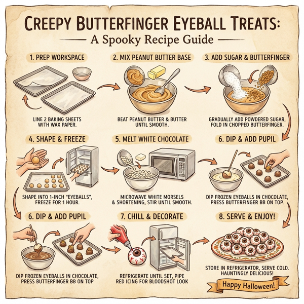 Creepy Butterfinger Eyeball Treats instructions