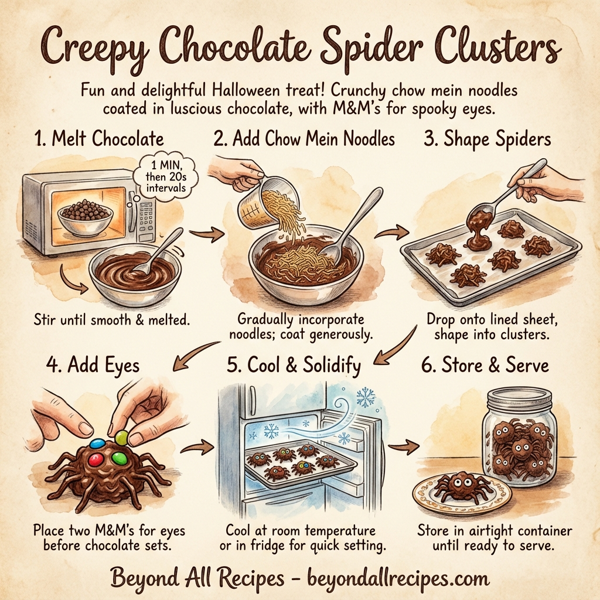 Creepy Chocolate Spider Clusters instructions