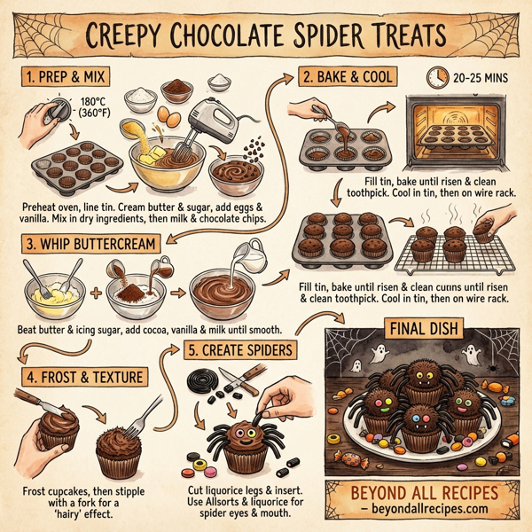 Creepy Chocolate Spider Treats instructions