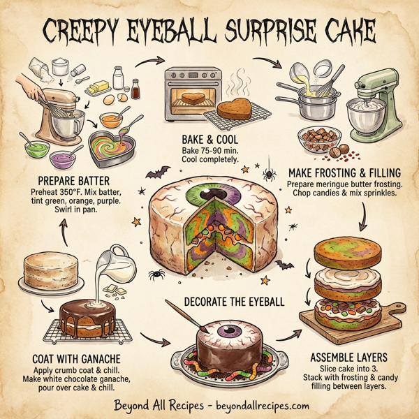 Creepy Eyeball Surprise Cake instructions