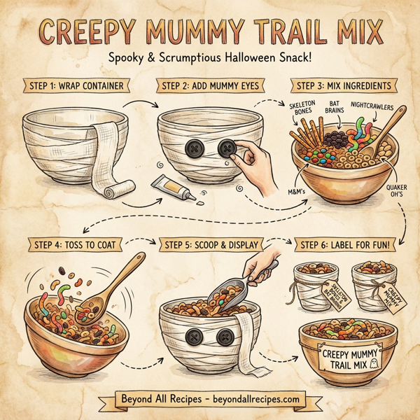 Creepy Mummy Trail Mix instructions