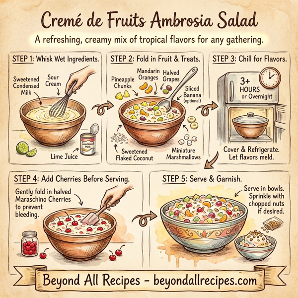 Cremé de Fruits Ambrosia Salad instructions