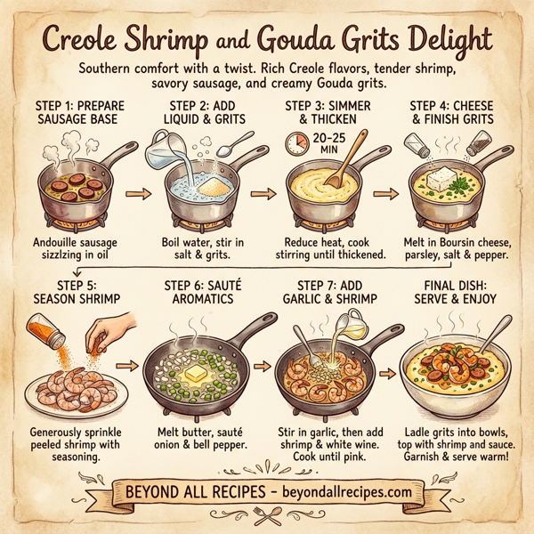 Creole Shrimp and Gouda Grits Delight instructions