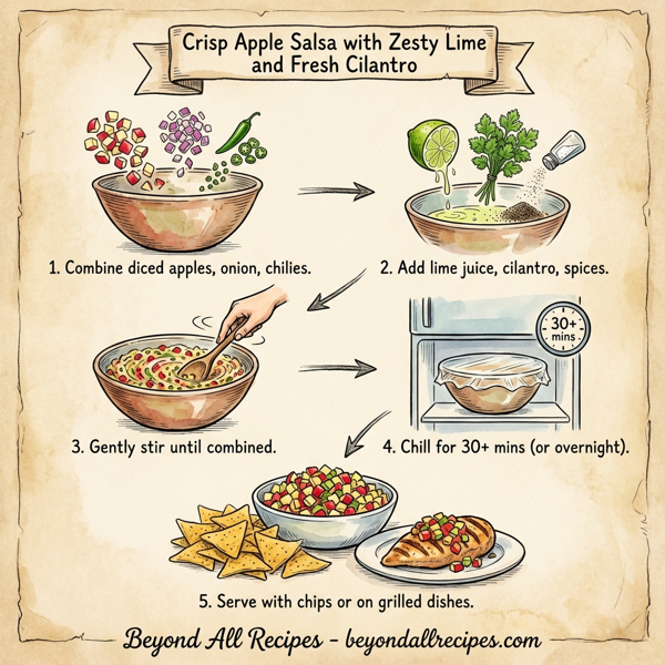 Crisp Apple Salsa with Zesty Lime and Fresh Cilantro instructions