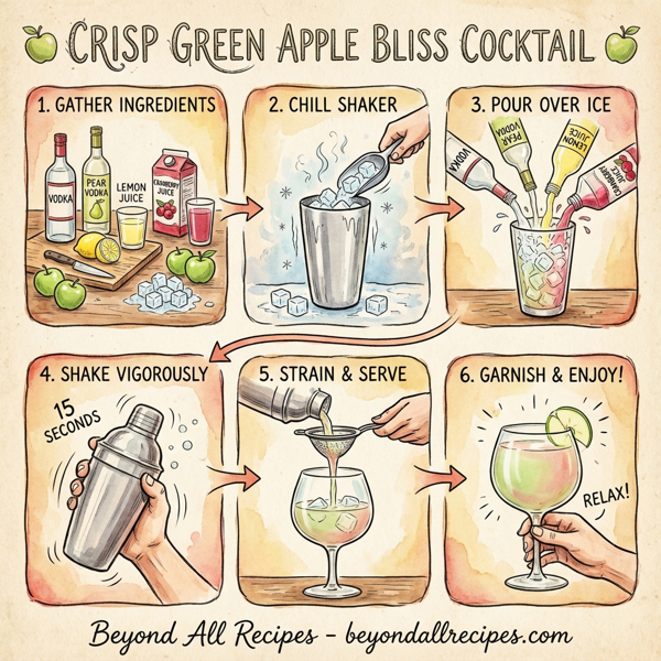Crisp Green Apple Bliss Cocktail instructions