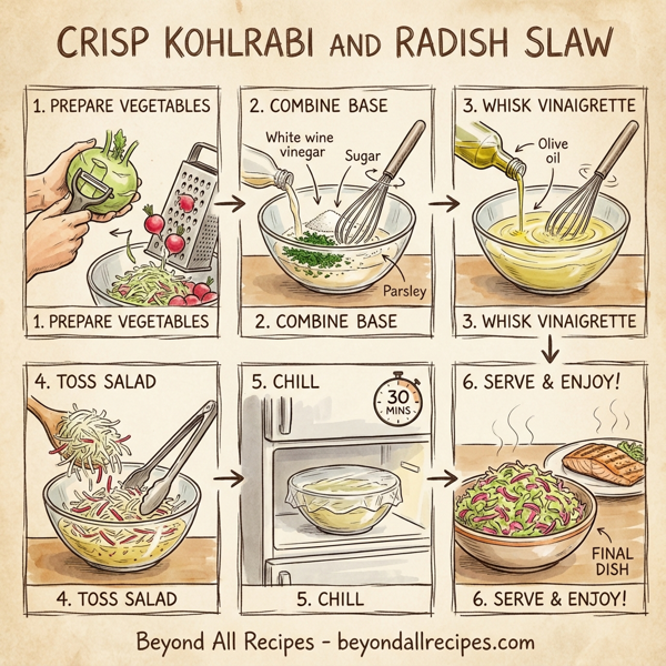 Crisp Kohlrabi and Radish Slaw instructions