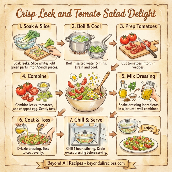 Crisp Leek and Tomato Salad Delight instructions