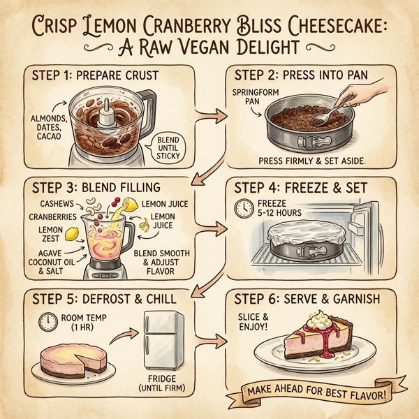 Crisp Lemon Cranberry Bliss Cheesecake instructions