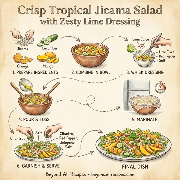 Crisp Tropical Jicama Salad with Zesty Lime Dressing instructions