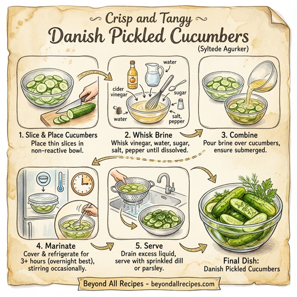 Crisp and Tangy Danish Pickled Cucumbers instructions