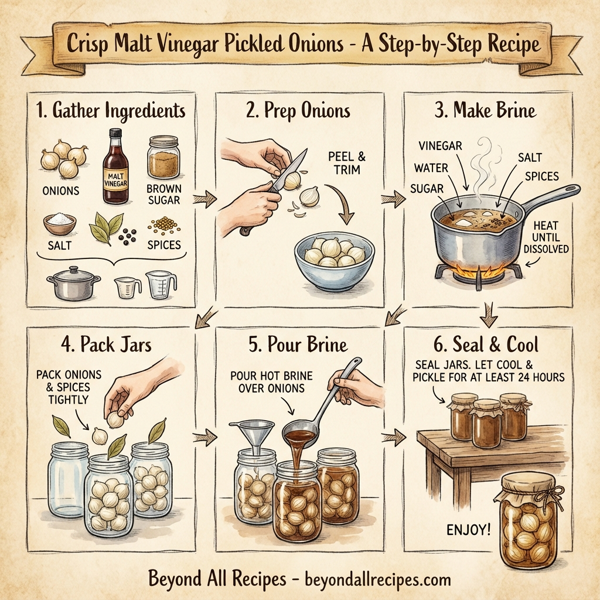 Crisp malt vinegar Pickled Onions instructions