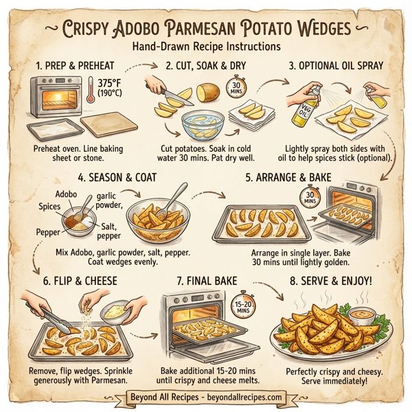 Crispy Adobo Parmesan Potato Wedges instructions