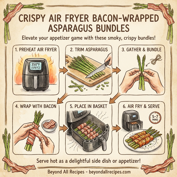 Crispy Air Fryer Bacon-Wrapped Asparagus Bundles instructions