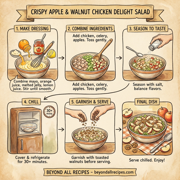 Crispy Apple & Walnut Chicken Delight Salad instructions