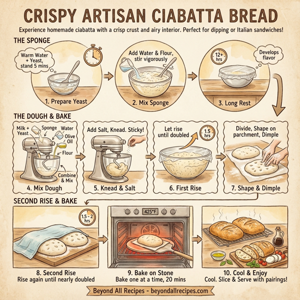 Crispy Artisan Ciabatta Bread instructions