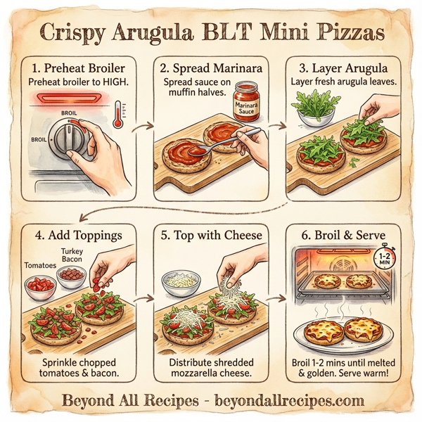 Crispy Arugula BLT Mini Pizzas instructions