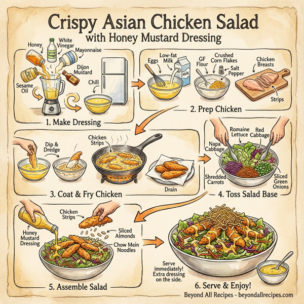 Crispy Asian Chicken Salad with Honey Mustard Dressing instructions