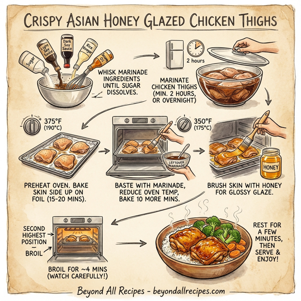 Crispy Asian Honey Glazed Chicken Thighs instructions