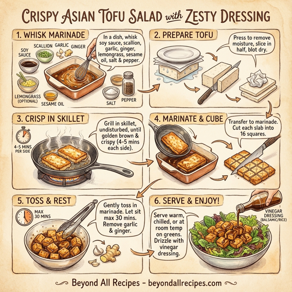 Crispy Asian Tofu Salad with Zesty Dressing instructions