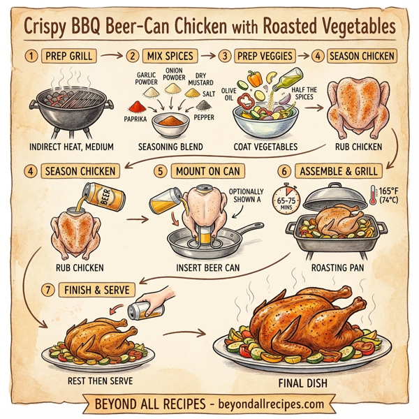 Crispy BBQ Beer-Can Chicken with Roasted Vegetables instructions
