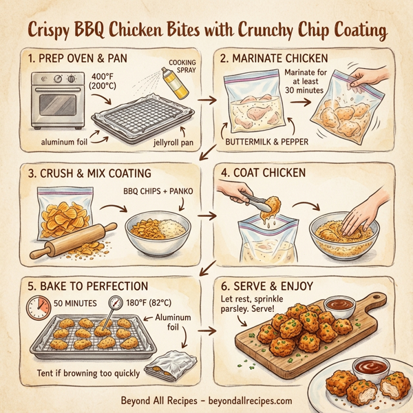 Crispy BBQ Chicken Bites with Crunchy Chip Coating instructions