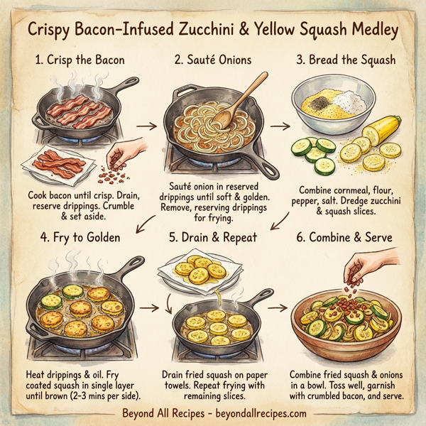 Crispy Bacon-Infused Zucchini & Yellow Squash Medley instructions