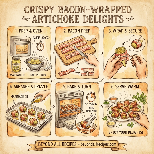 Crispy Bacon-Wrapped Artichoke Delights instructions