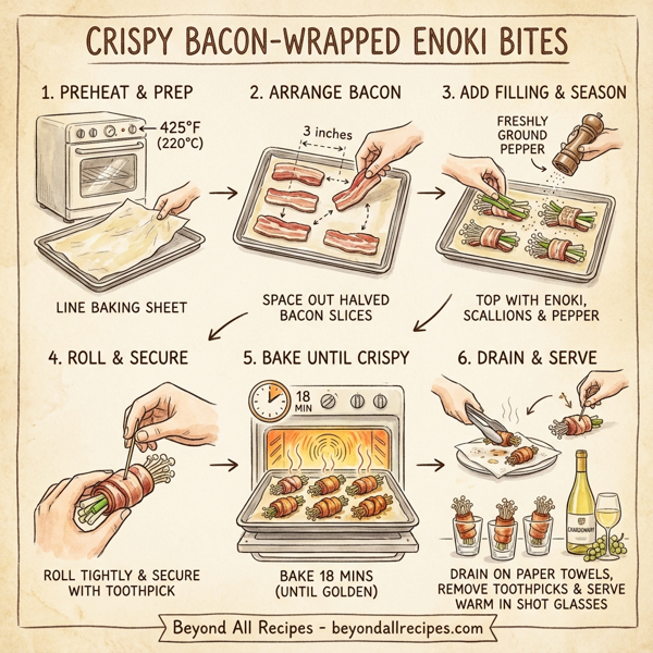 Crispy Bacon-Wrapped Enoki Bites instructions