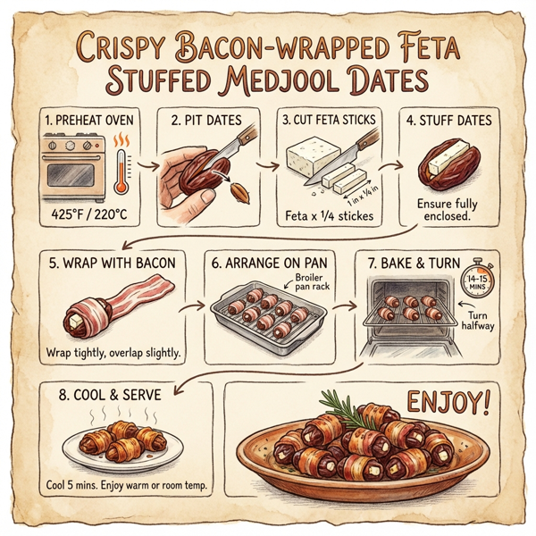 Crispy Bacon-Wrapped Feta Stuffed Medjool Dates instructions