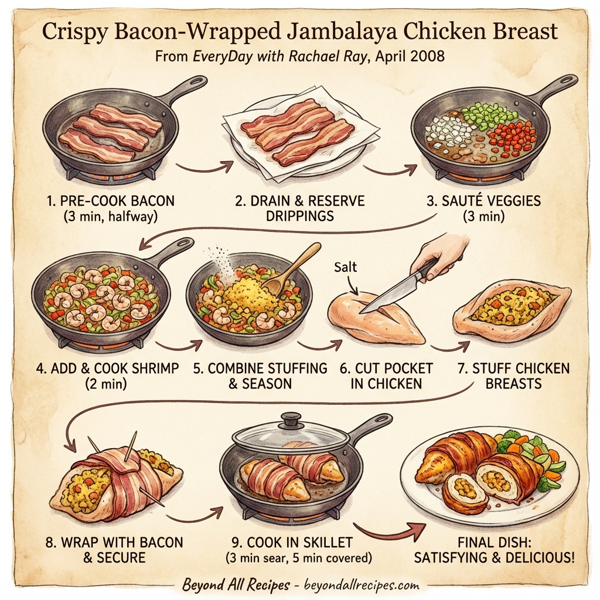 Crispy Bacon-Wrapped Jambalaya Chicken Breast instructions