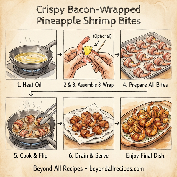 Crispy Bacon-Wrapped Pineapple Shrimp Bites instructions