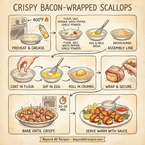 Crispy Bacon-Wrapped Scallops instructions