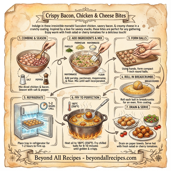 Crispy Bacon, Chicken & Cheese Bites instructions