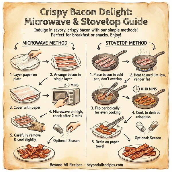 Crispy Bacon Delight: Microwave & Stovetop Guide instructions