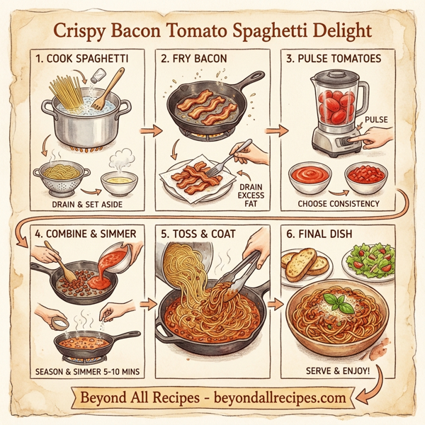 Crispy Bacon Tomato Spaghetti Delight instructions