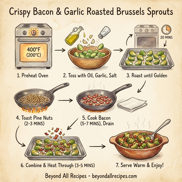 Crispy Bacon & Garlic Roasted Brussels Sprouts instructions