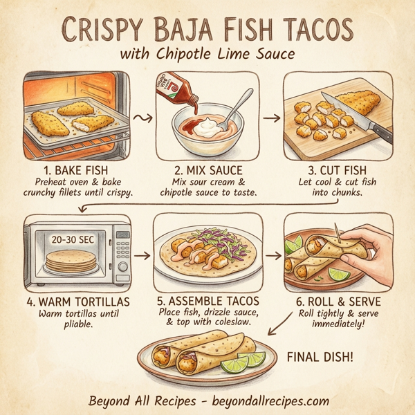 Crispy Baja Fish Tacos with Chipotle Lime Sauce instructions