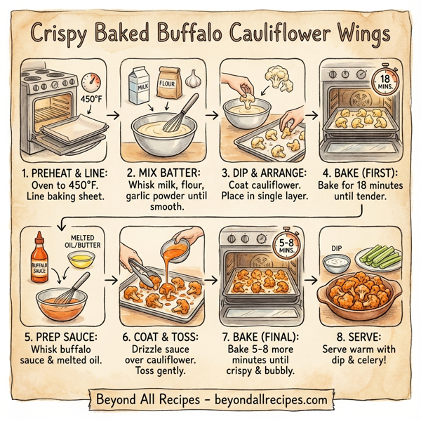 Crispy Baked Buffalo Cauliflower Wings instructions
