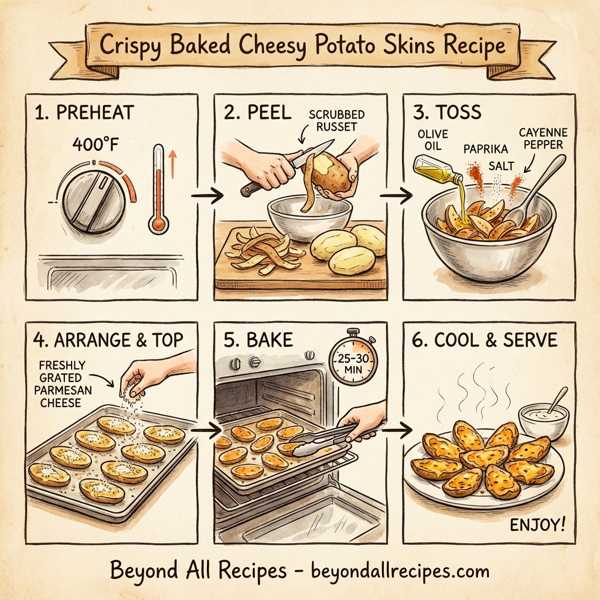 Crispy Baked Cheesy Potato Skins instructions