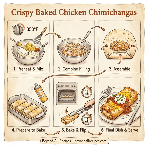 Crispy Baked Chicken Chimichangas instructions