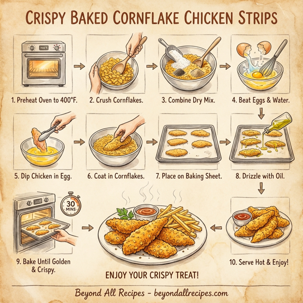Crispy Baked Cornflake Chicken Strips instructions