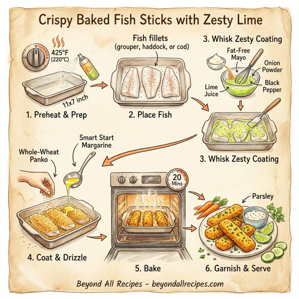 Crispy Baked Fish Sticks with Zesty Lime instructions