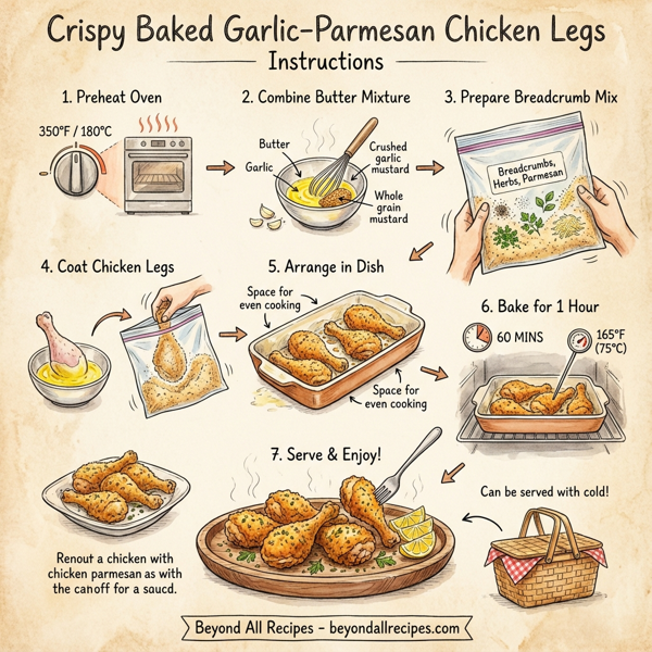 Crispy Baked Garlic-Parmesan Chicken Legs instructions