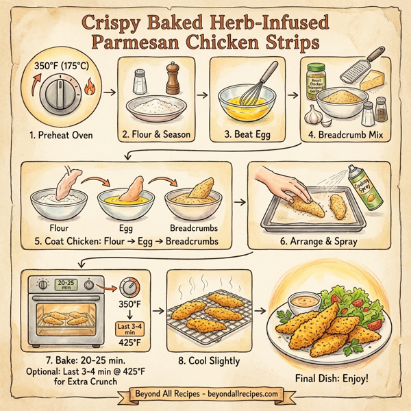 Crispy Baked Herb-Infused Parmesan Chicken Strips instructions